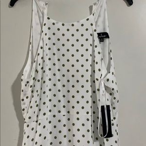 Lulus white and green polka dot dress